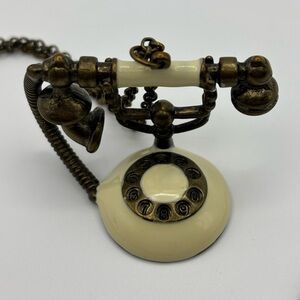 American Eagle Antique-Style Rotary Telephone Pendant Necklace